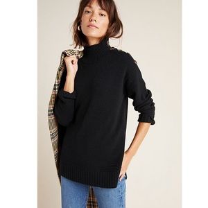 Anthropologie Black Mock neck Sweater M NWT